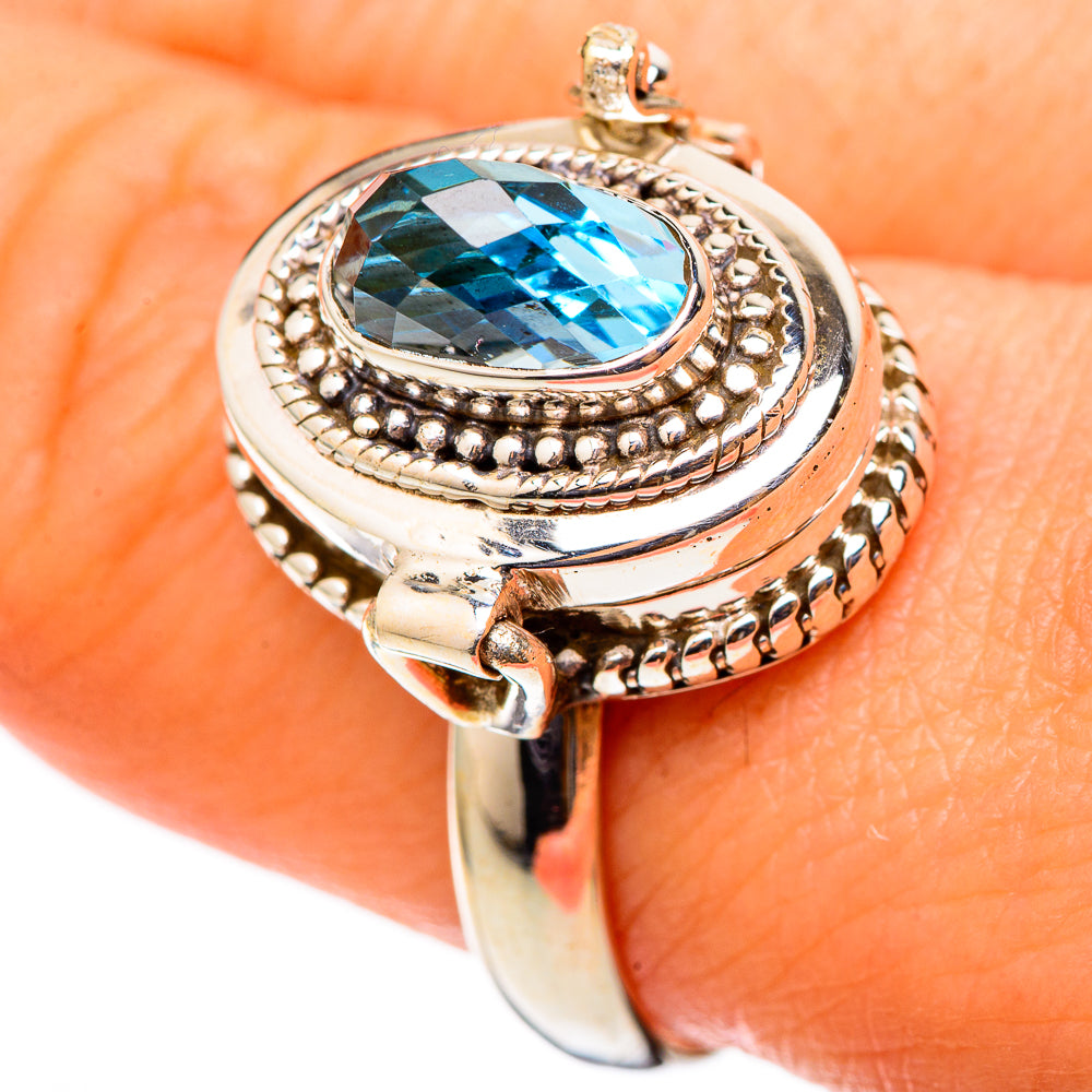 Blue Topaz Rings handcrafted by Anasilvercos - RING101418