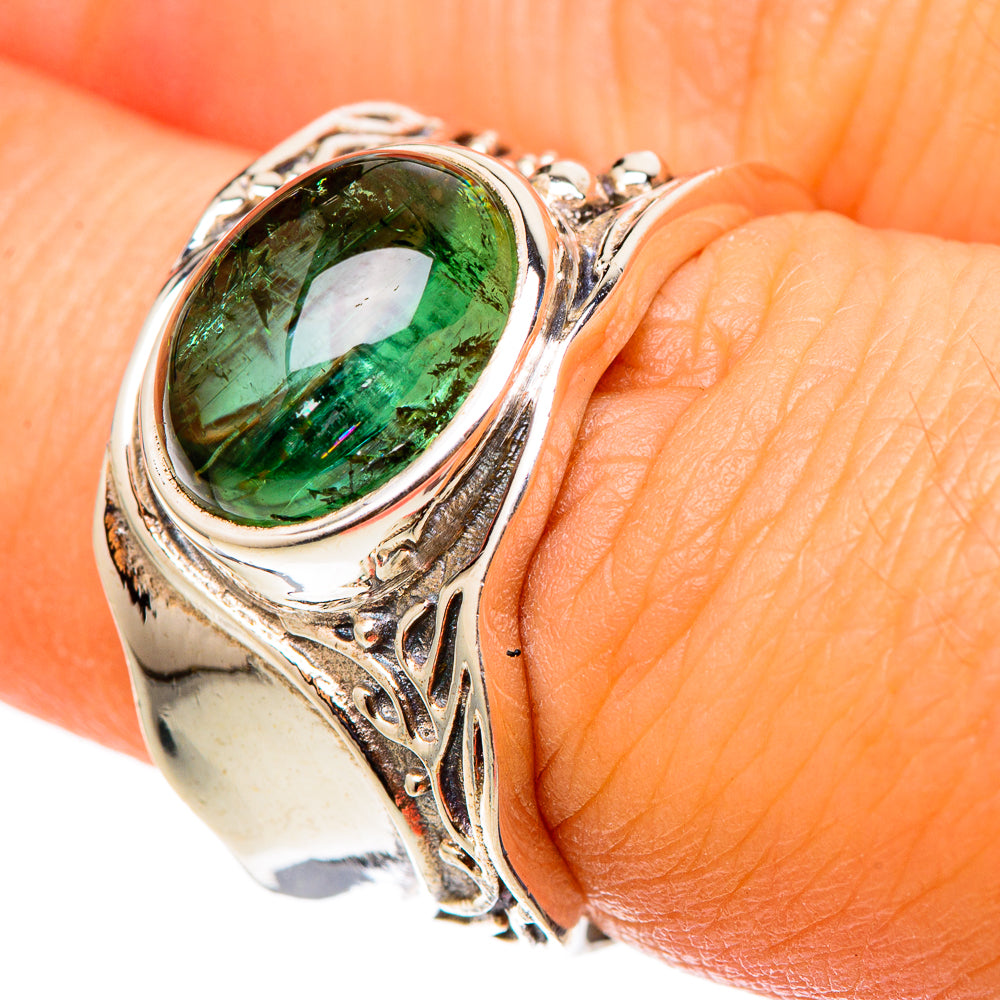Green Tourmaline Rings handcrafted by Anasilvercos - RING101423