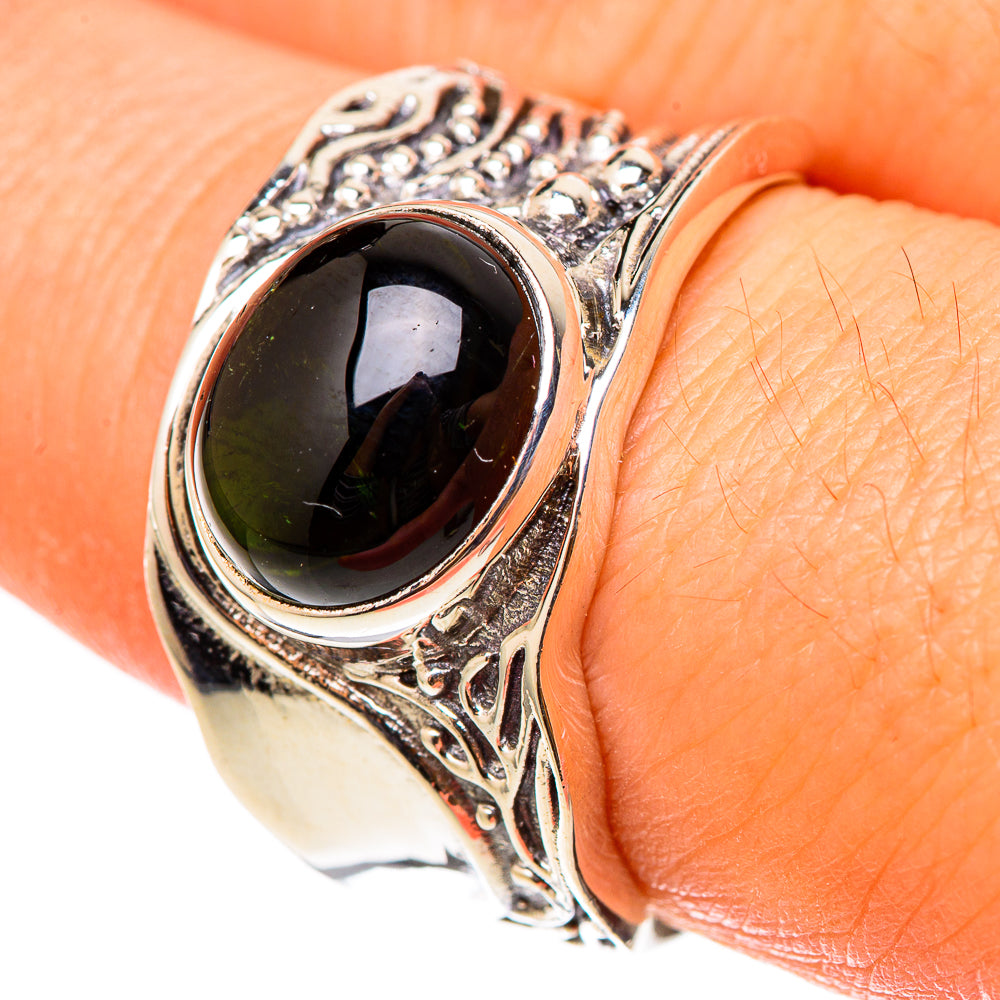 Green Tourmaline Rings handcrafted by Anasilvercos - RING101424