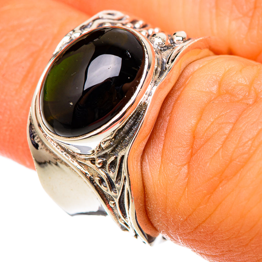 Green Tourmaline Rings handcrafted by Anasilvercos - RING101442