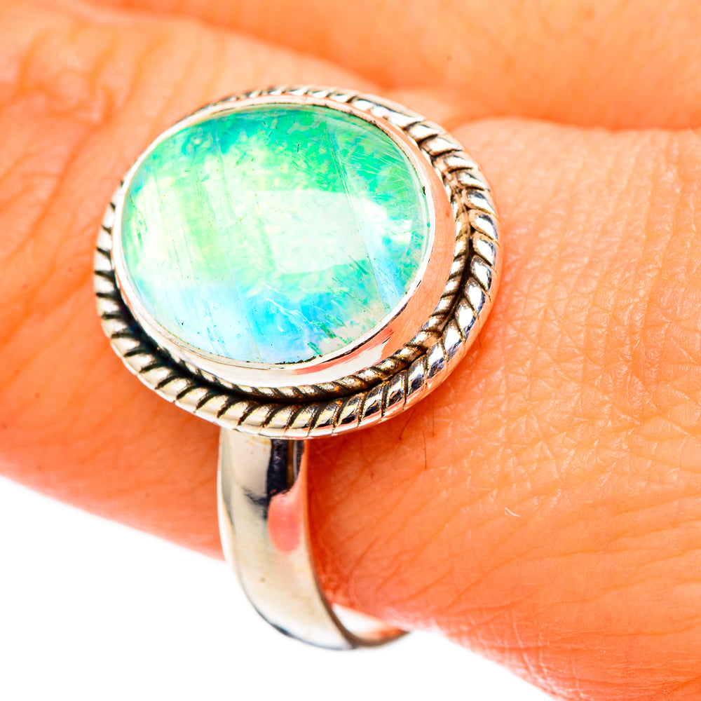 Green Moonstone Rings handcrafted by Anasilvercos - RING101443