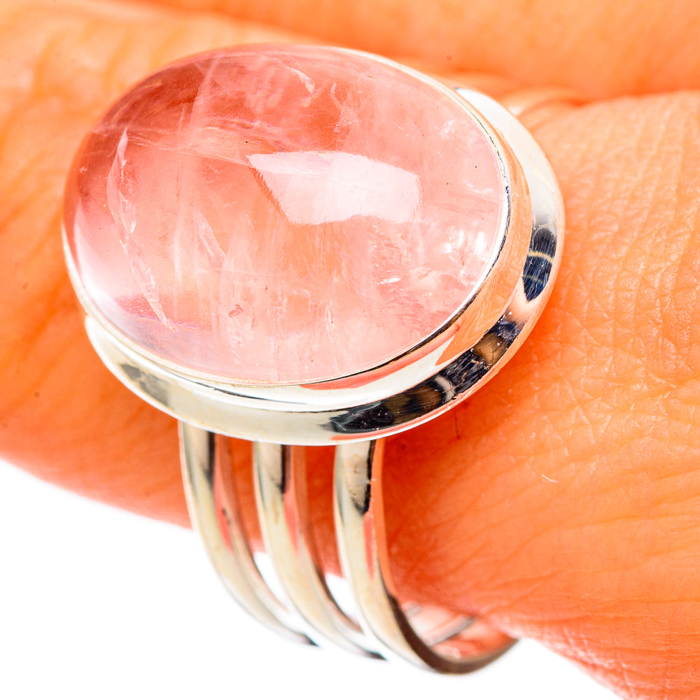 Rose Quartz Rings handcrafted by Anasilvercos - RING101445