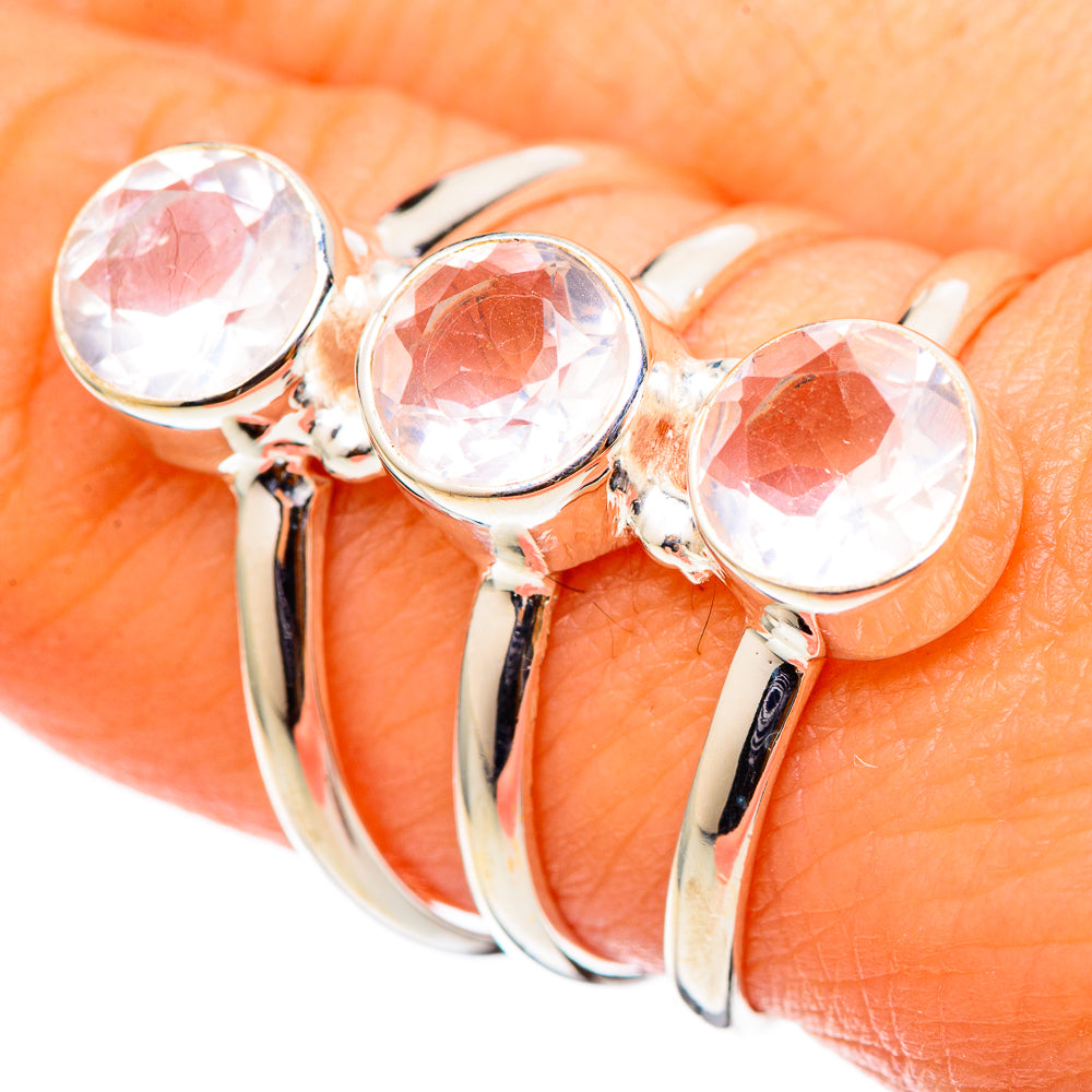 Rose Quartz Rings handcrafted by Anasilvercos - RING101448