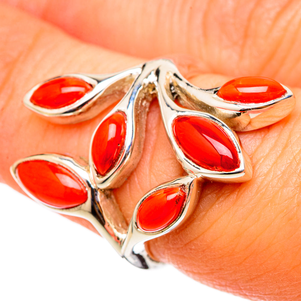Mediterranean Red Coral Rings handcrafted by Anasilvercos - RING101450
