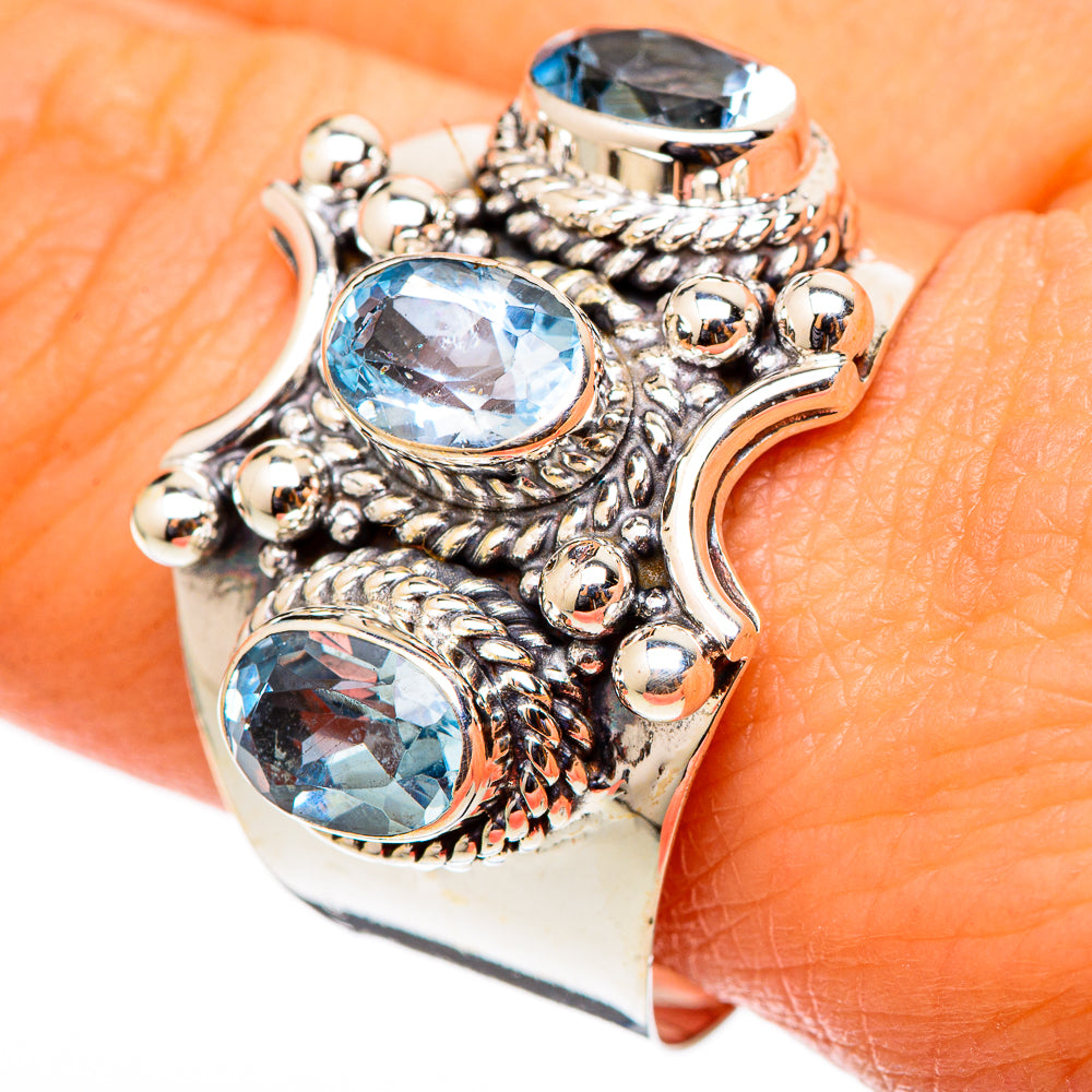 Blue Topaz Rings handcrafted by Anasilvercos - RING101456