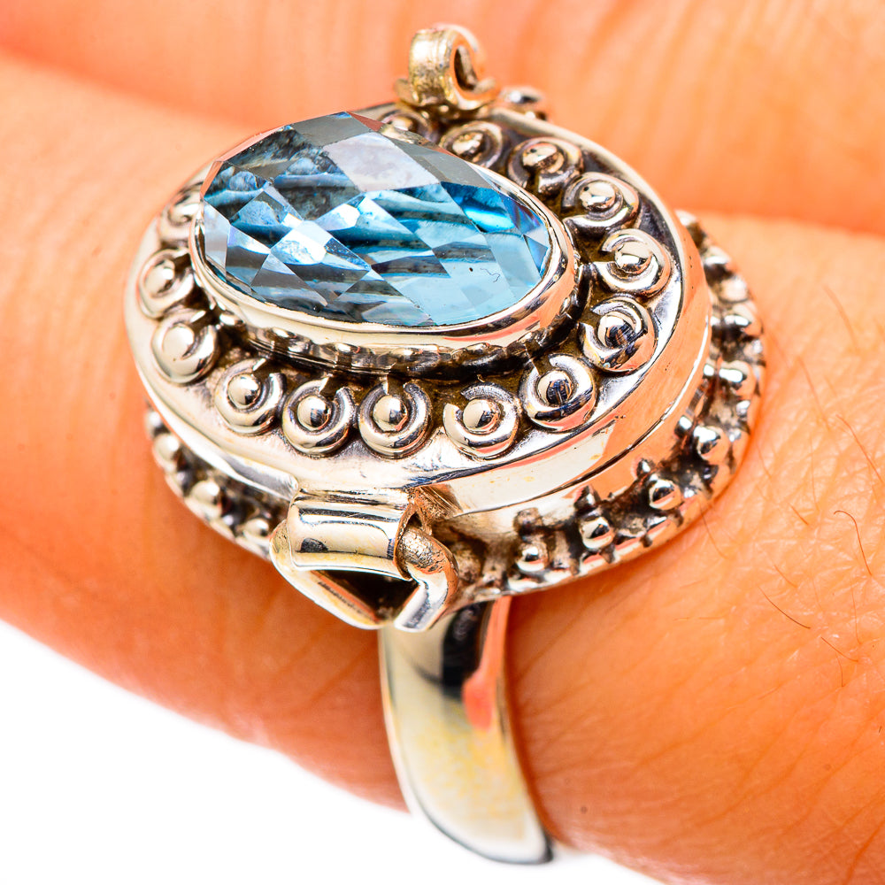 Blue Topaz Rings handcrafted by Anasilvercos - RING101457