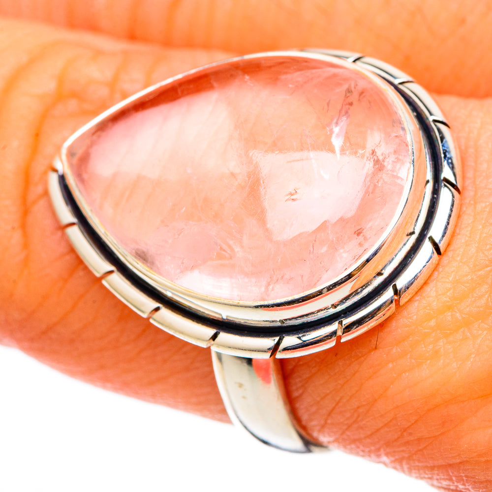 Rose Quartz Rings handcrafted by Anasilvercos - RING101459