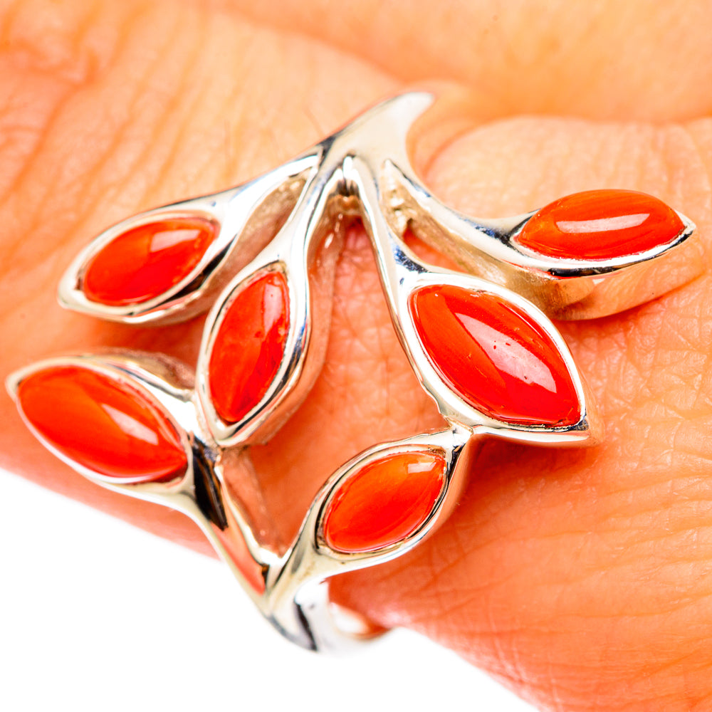 Mediterranean Red Coral Rings handcrafted by Anasilvercos - RING101462