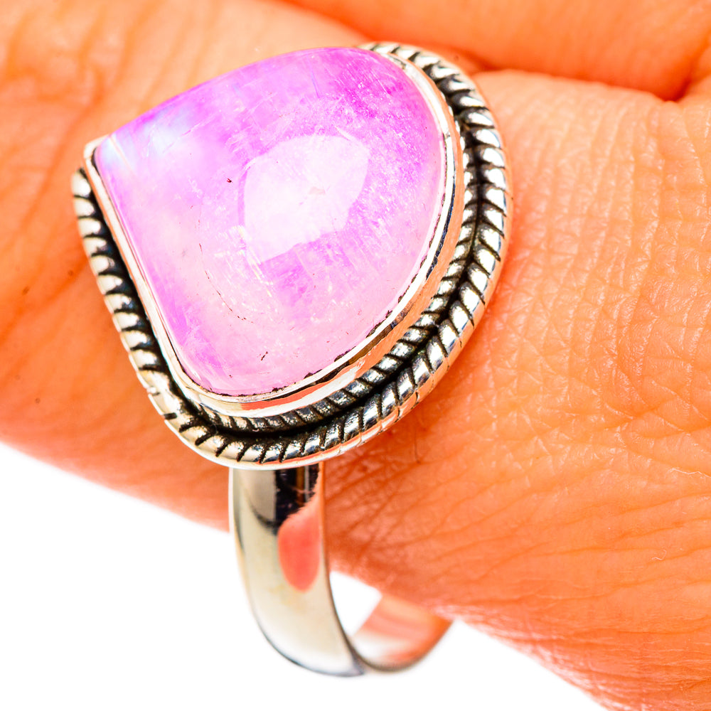 Pink Moonstone Rings handcrafted by Anasilvercos - RING101503