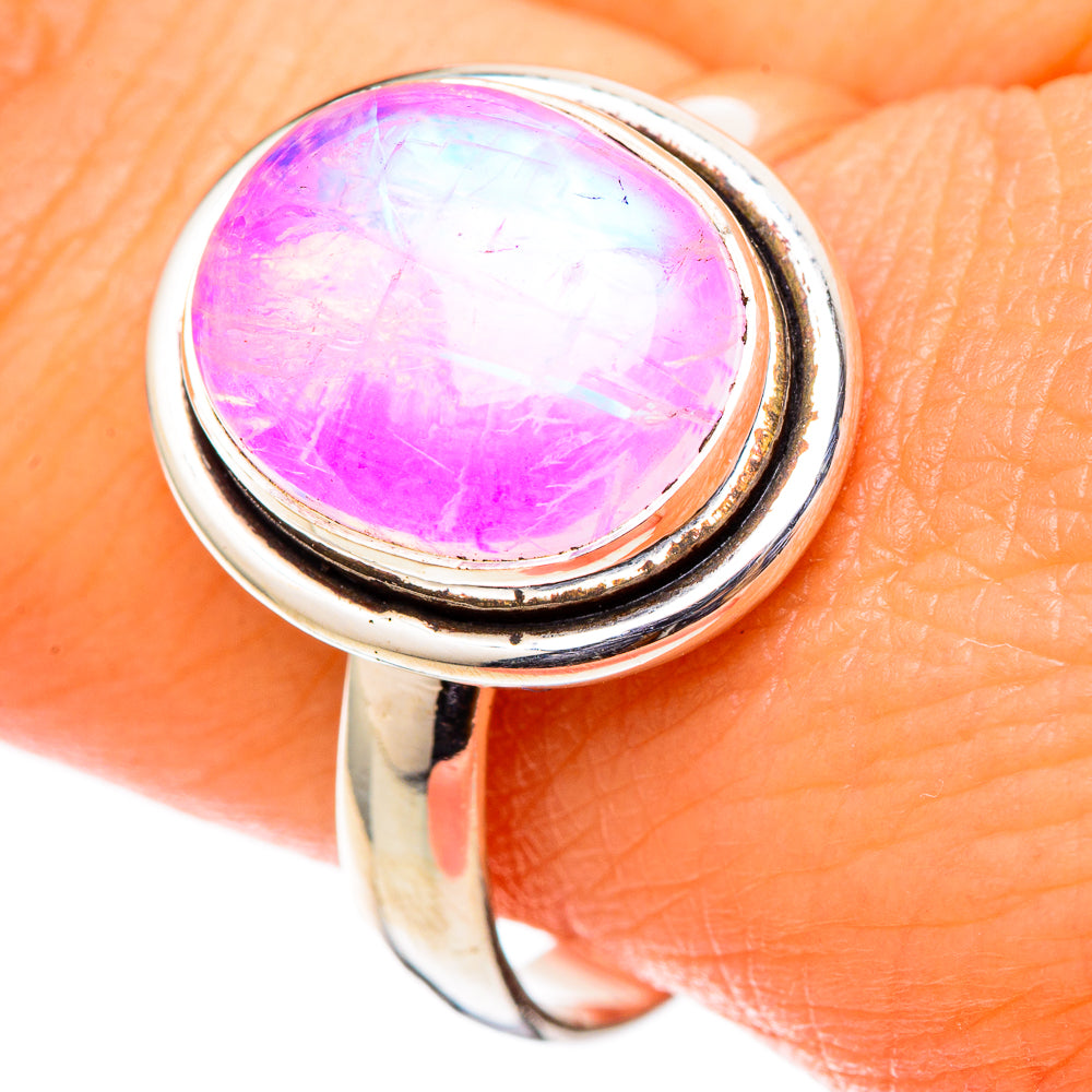Pink Moonstone Rings handcrafted by Anasilvercos - RING101506