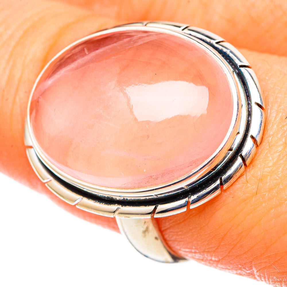 Rose Quartz Rings handcrafted by Anasilvercos - RING101513
