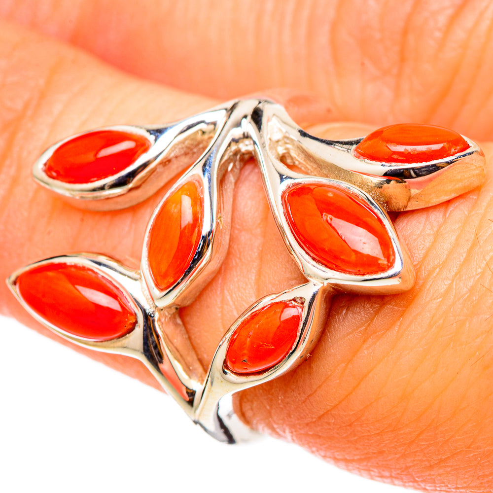 Mediterranean Red Coral Rings handcrafted by Anasilvercos - RING101515