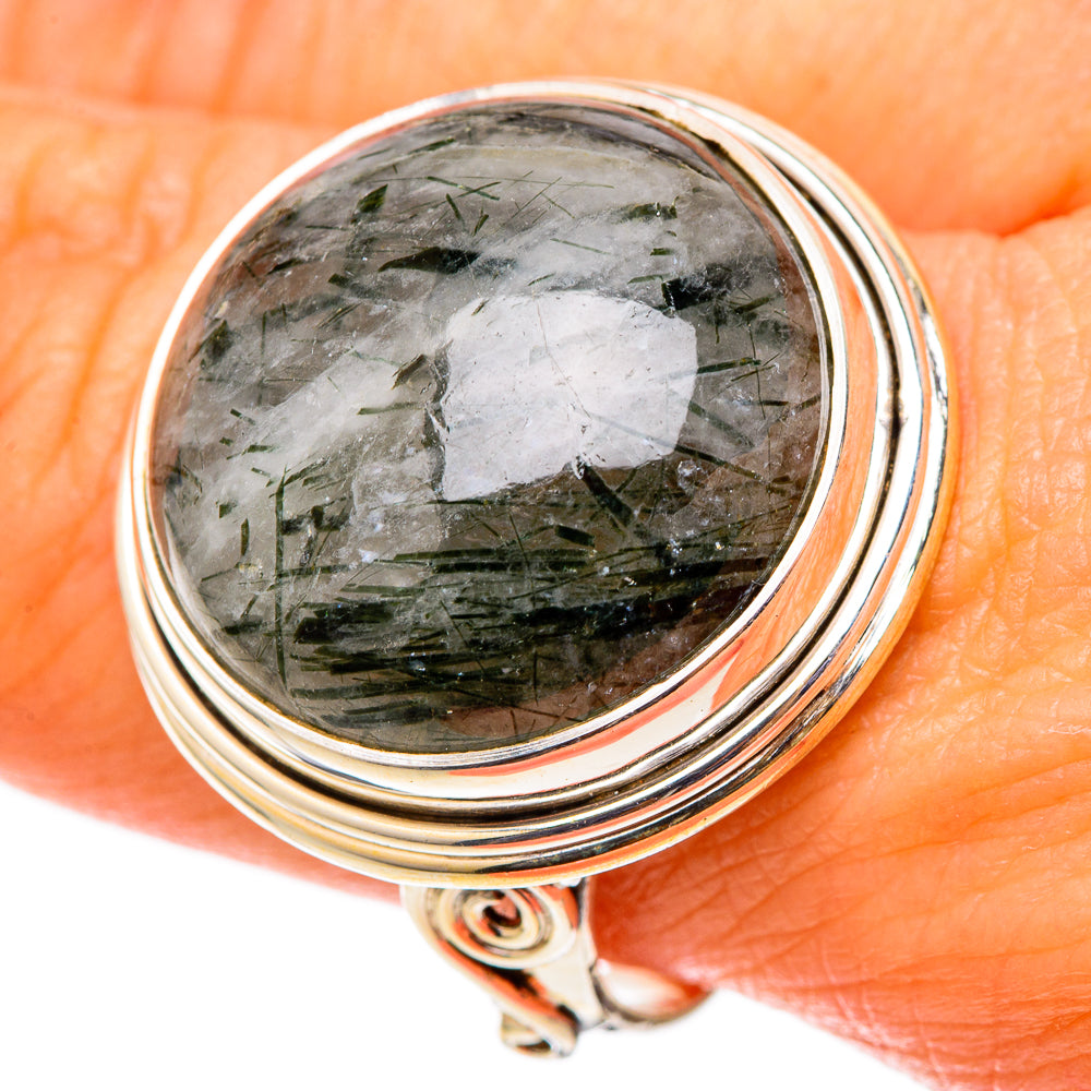Tourmalinated Quartz Rings handcrafted by Anasilvercos - RING101521