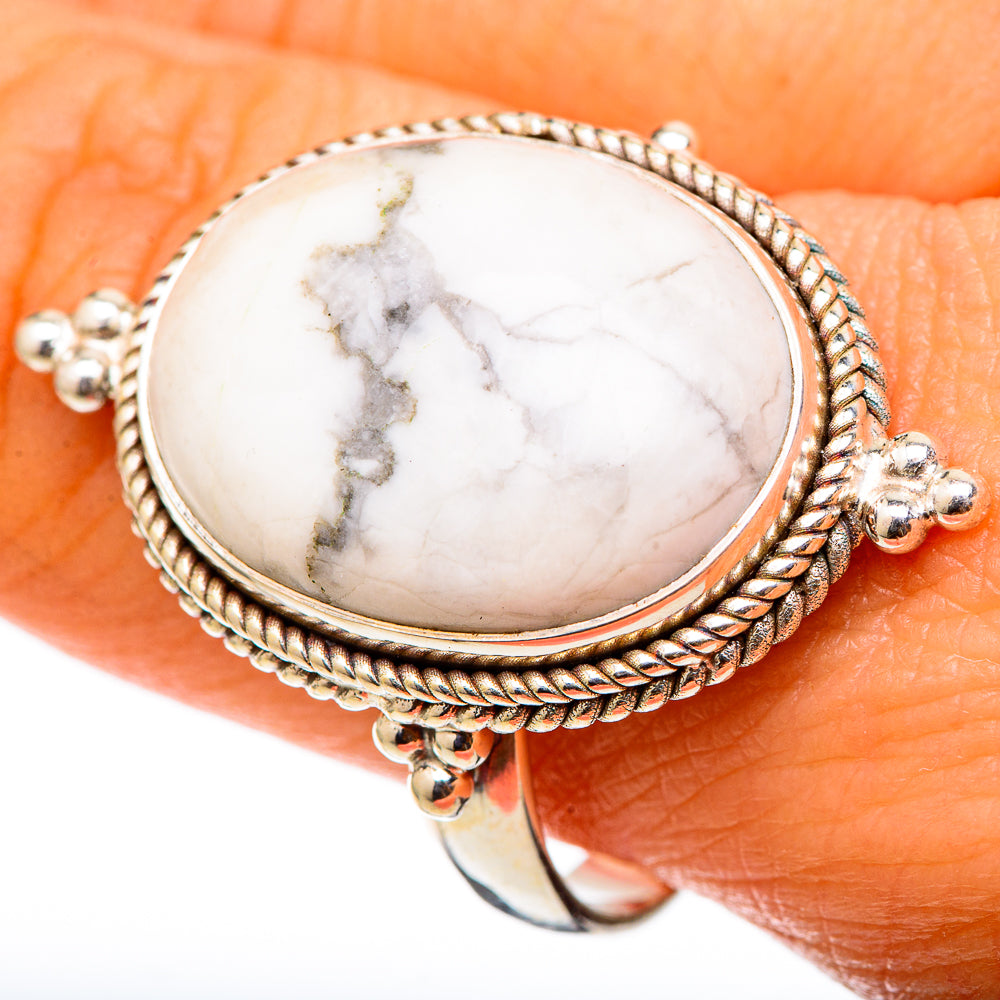 Howlite Rings handcrafted by Anasilvercos - RING101522