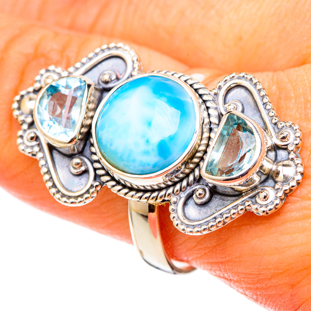 Larimar Rings handcrafted by Anasilvercos - RING101529