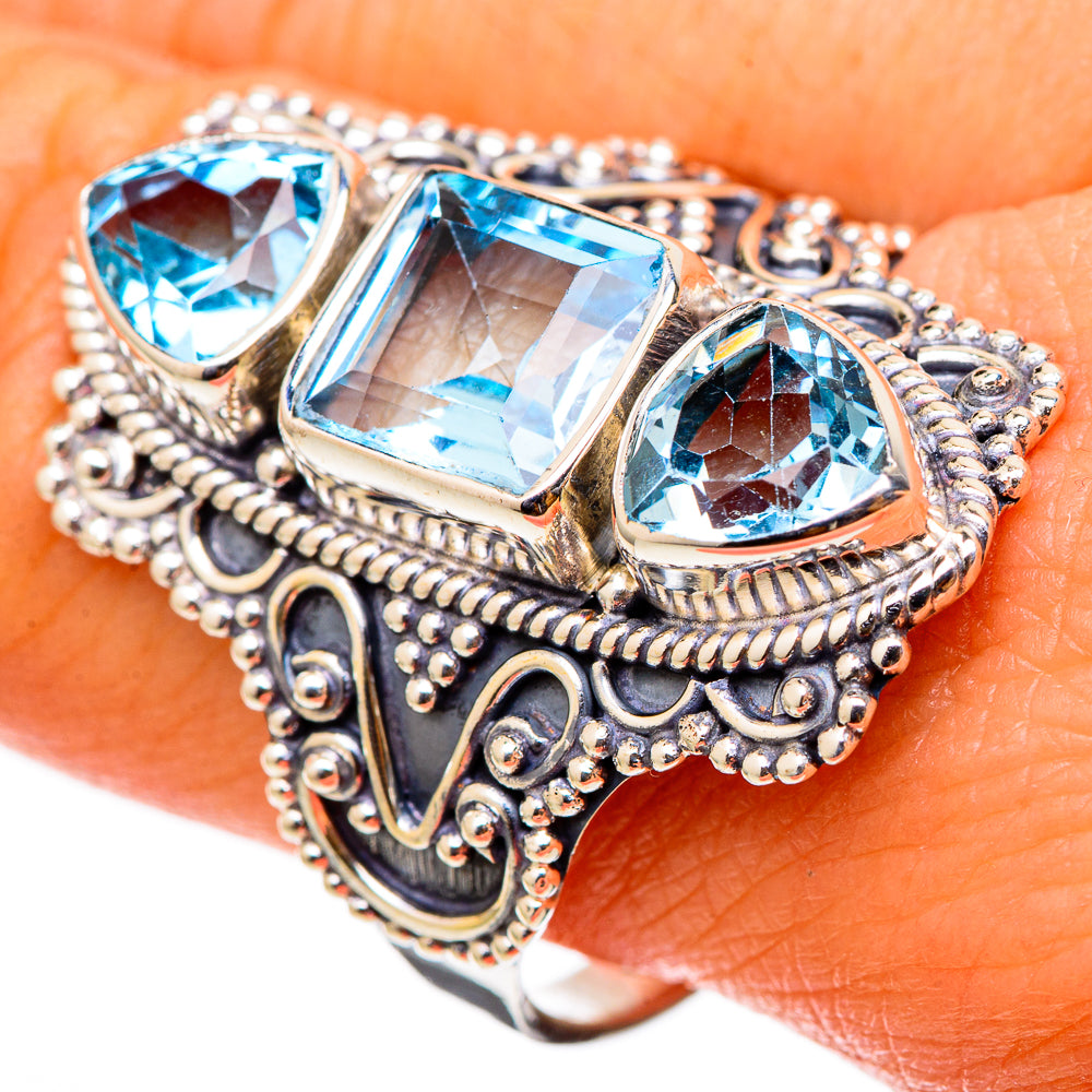 Blue Topaz Rings handcrafted by Anasilvercos - RING101530