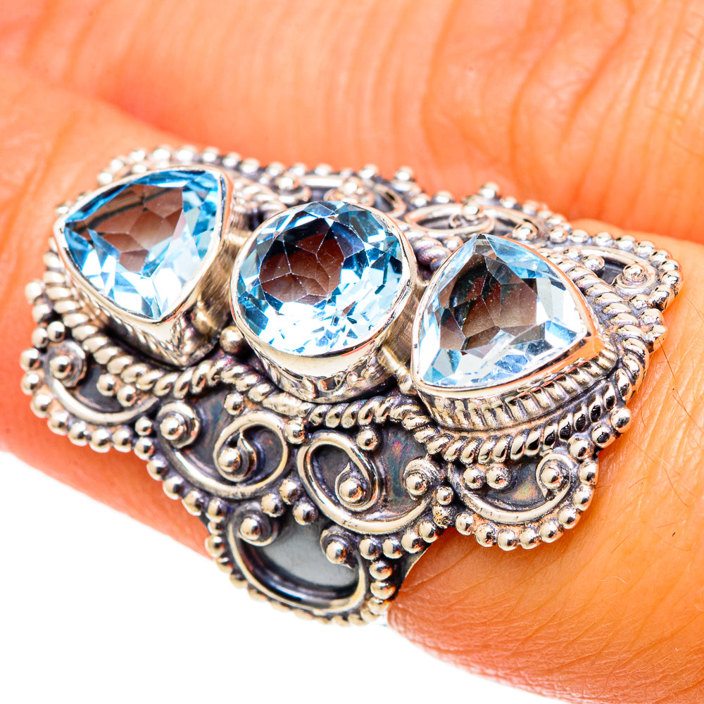 Blue Topaz Rings handcrafted by Anasilvercos - RING101532