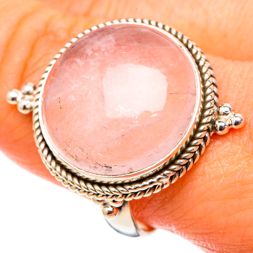 Rose Quartz Rings handcrafted by Anasilvercos - RING101536