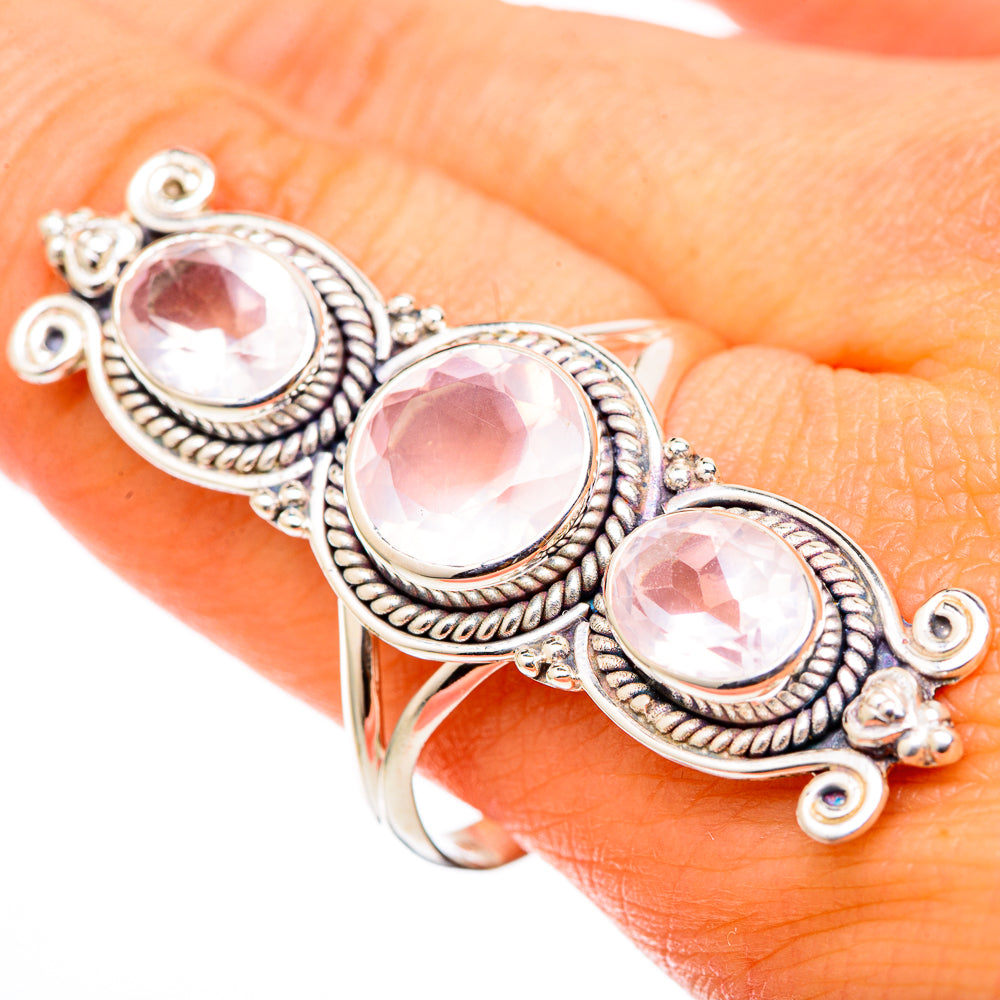 Rose Quartz Rings handcrafted by Anasilvercos - RING101538