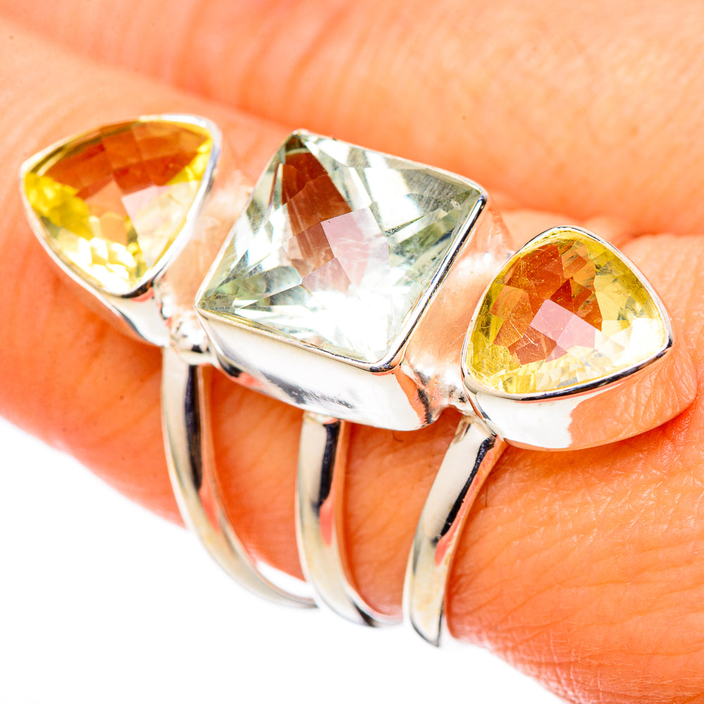 Green Amethyst Rings handcrafted by Anasilvercos - RING101546