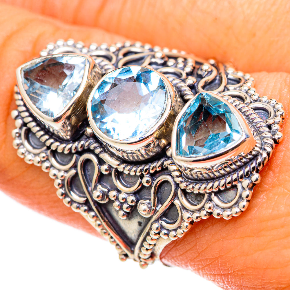 Blue Topaz Rings handcrafted by Anasilvercos - RING101552
