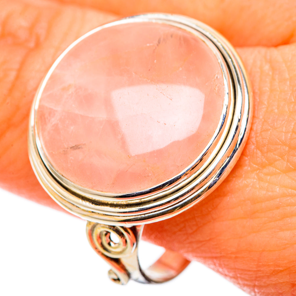 Rose Quartz Rings handcrafted by Anasilvercos - RING101557
