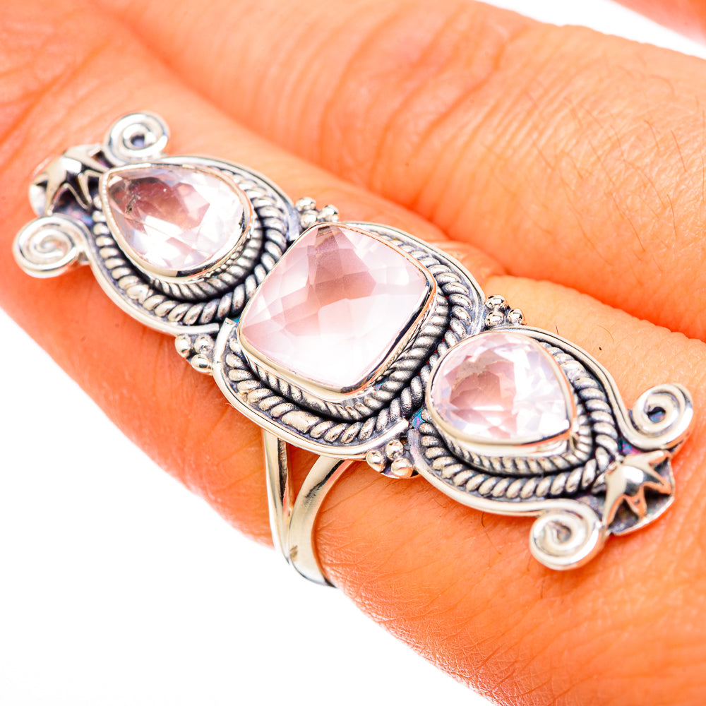 Rose Quartz Rings handcrafted by Anasilvercos - RING101558