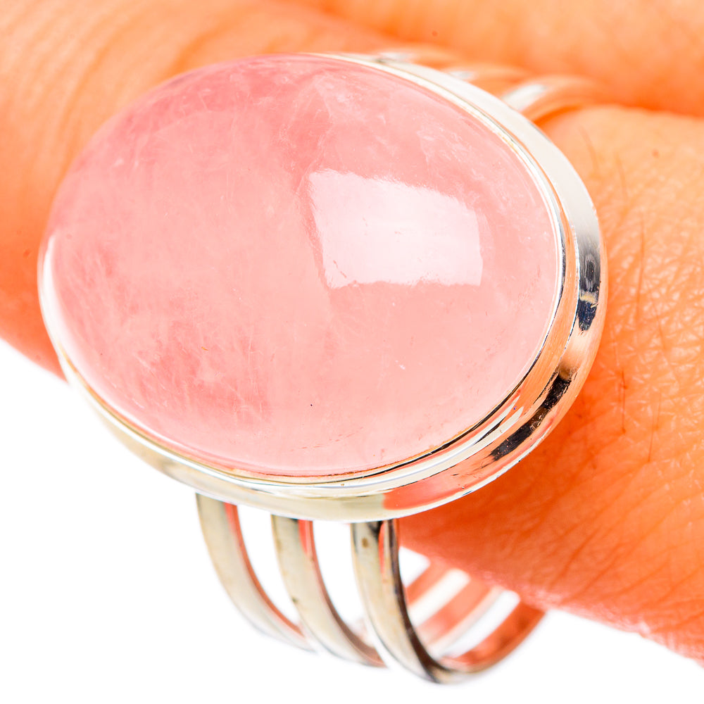 Rose Quartz Rings handcrafted by Anasilvercos - RING101559