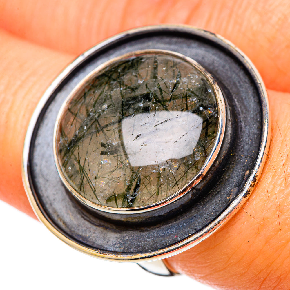 Tourmalinated Quartz Rings handcrafted by Anasilvercos - RING101561