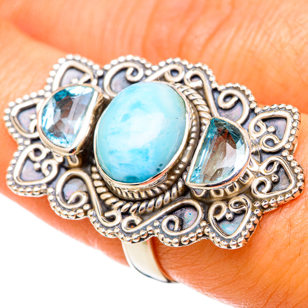 Larimar Rings handcrafted by Anasilvercos - RING101570