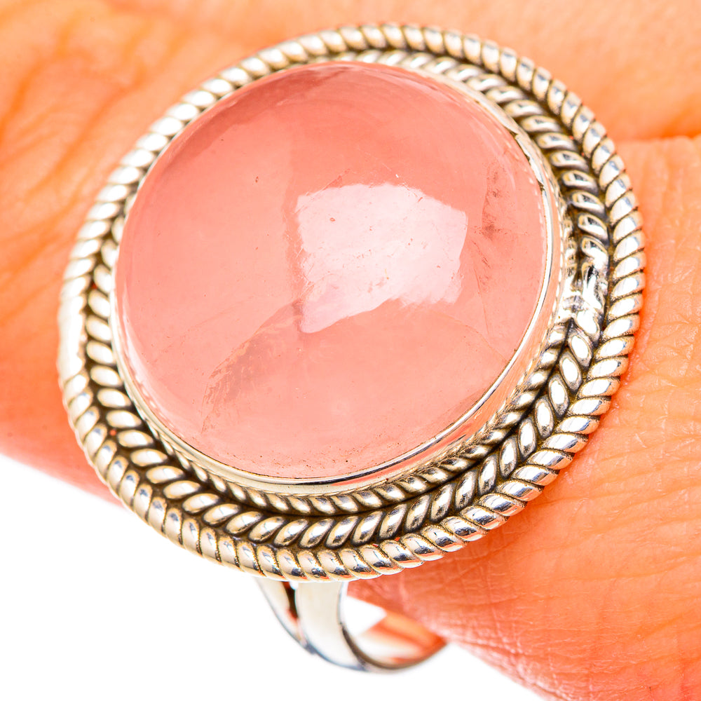 Rose Quartz Rings handcrafted by Anasilvercos - RING101573