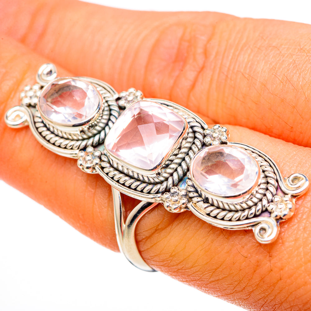 Rose Quartz Rings handcrafted by Anasilvercos - RING101574