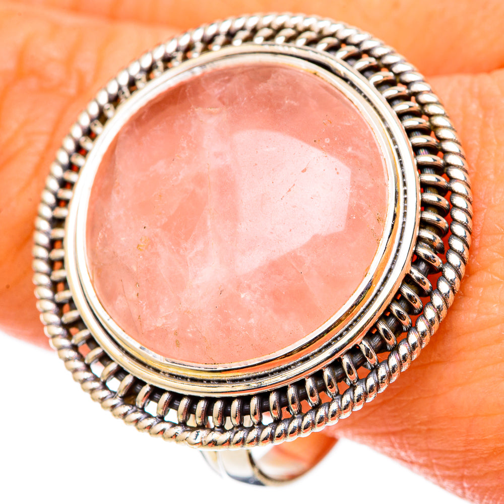 Rose Quartz Rings handcrafted by Anasilvercos - RING101578