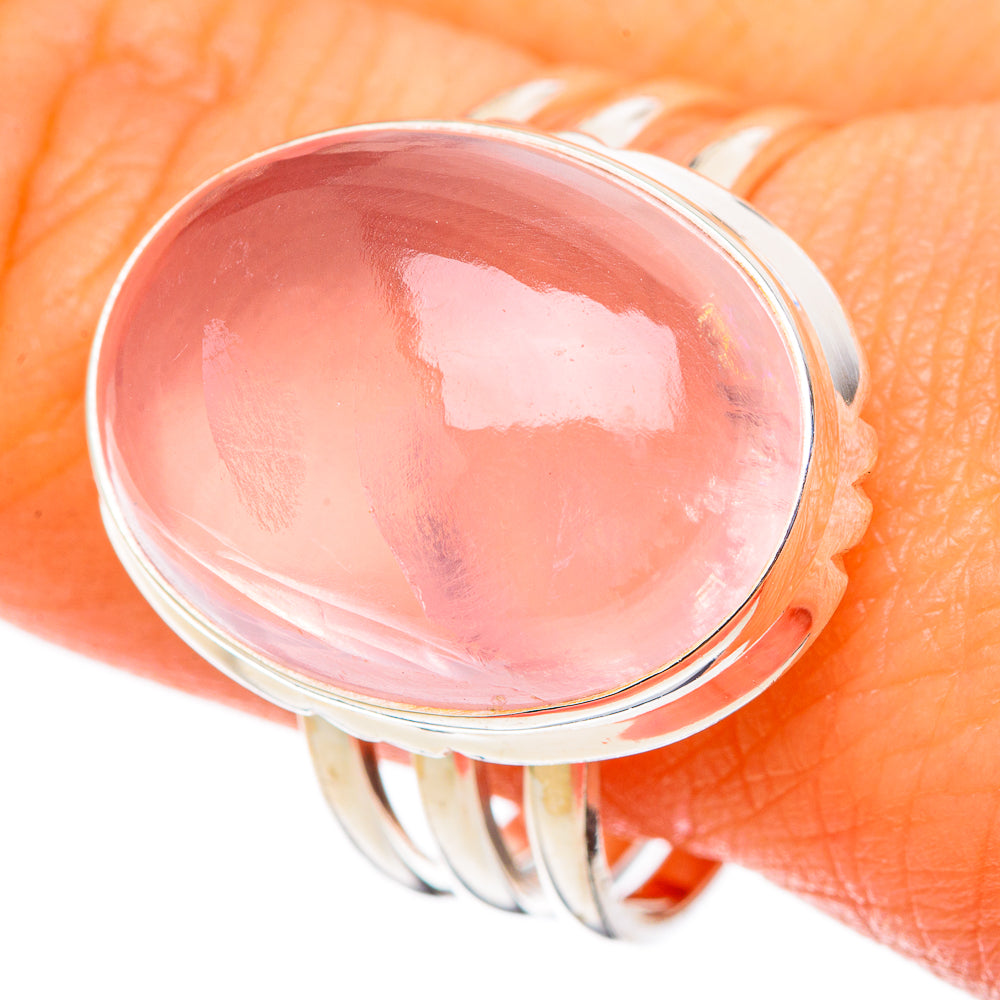 Rose Quartz Rings handcrafted by Anasilvercos - RING101579