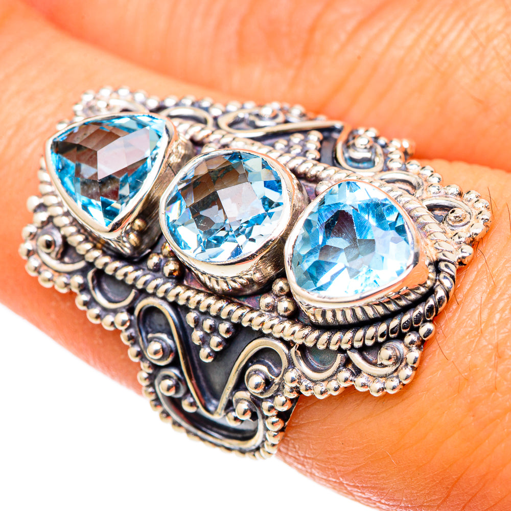 Blue Topaz Rings handcrafted by Anasilvercos - RING101586