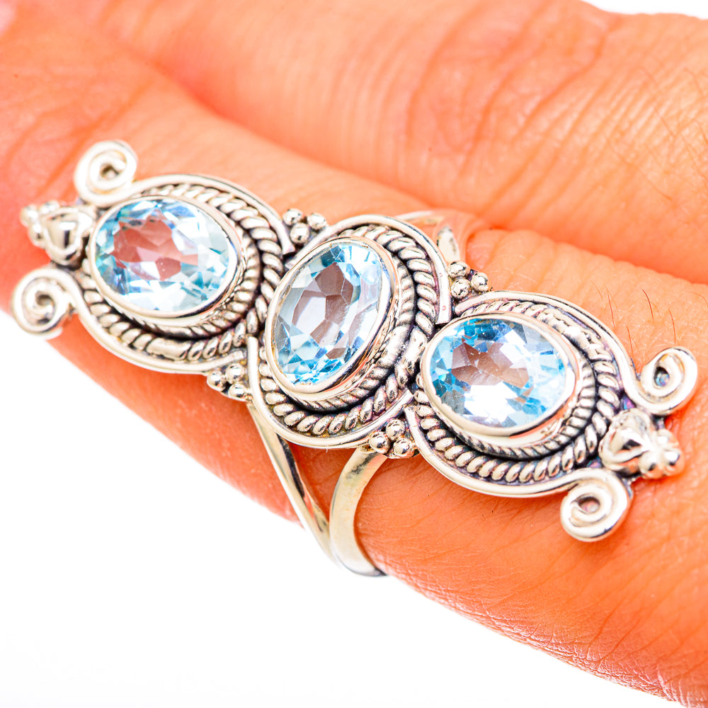 Blue Topaz Rings handcrafted by Anasilvercos - RING101589