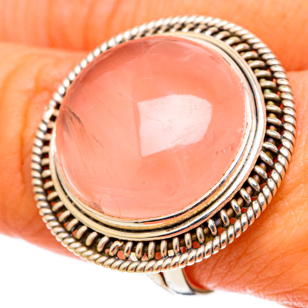 Rose Quartz Rings handcrafted by Anasilvercos - RING101591