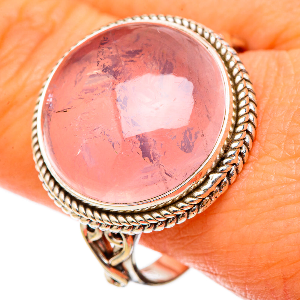 Rose Quartz Rings handcrafted by Anasilvercos - RING101593