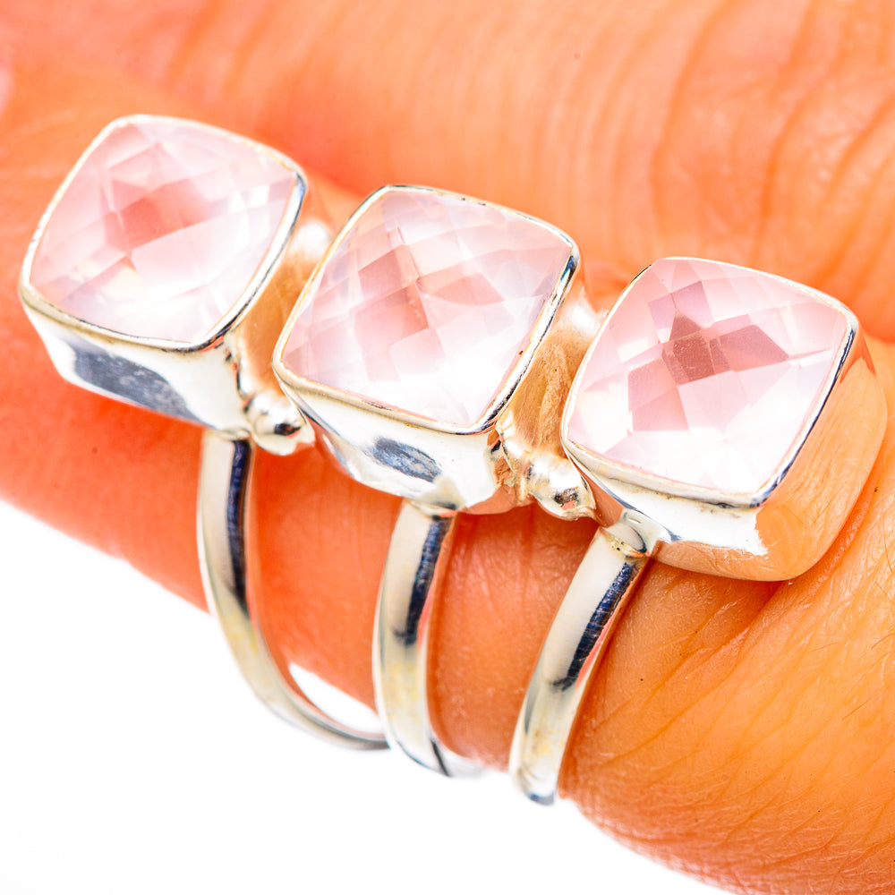 Rose Quartz Rings handcrafted by Anasilvercos - RING101595