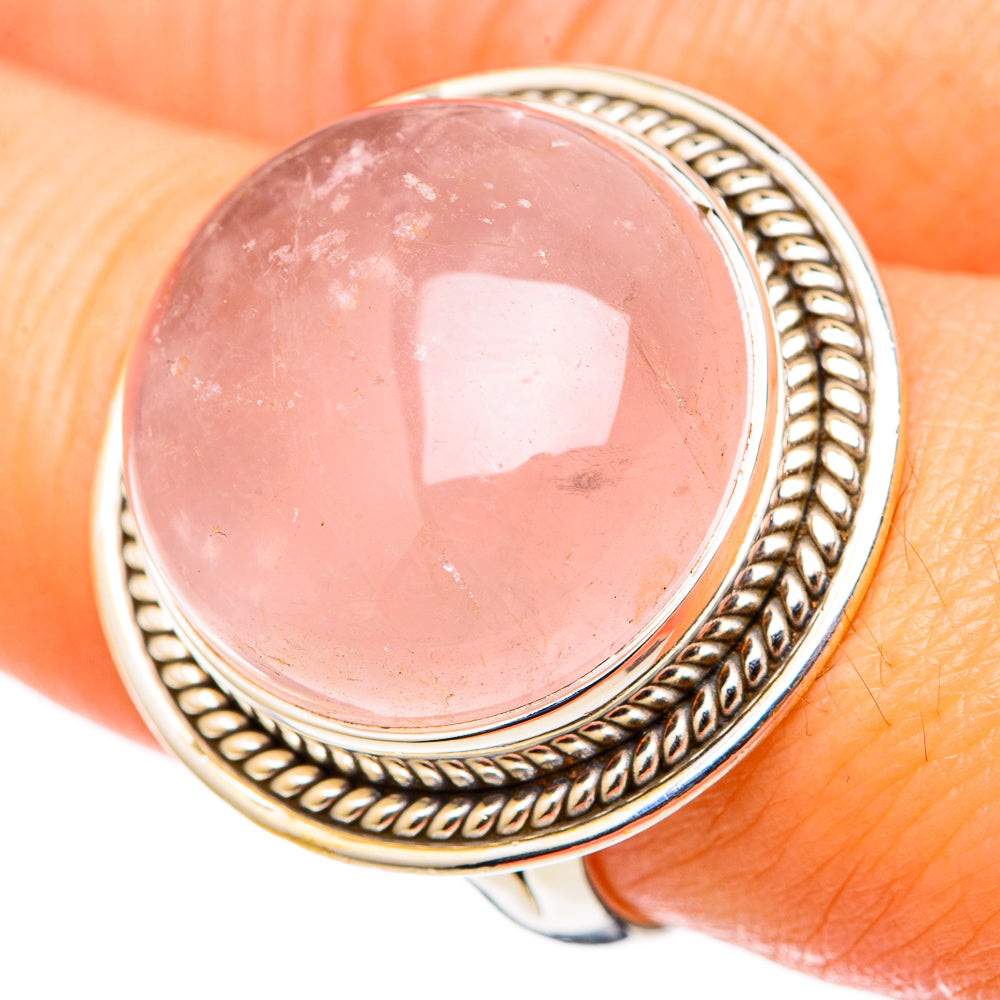 Rose Quartz Rings handcrafted by Anasilvercos - RING101609