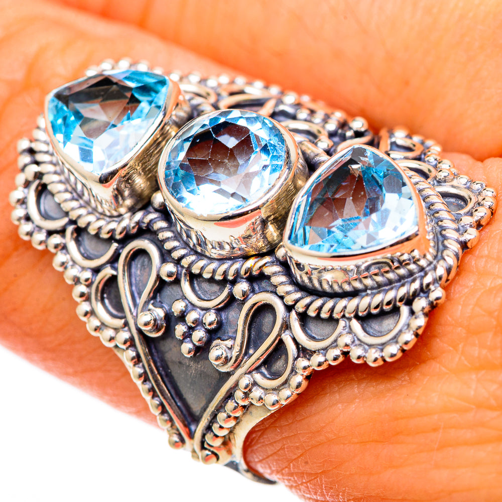 Blue Topaz Rings handcrafted by Anasilvercos - RING101620