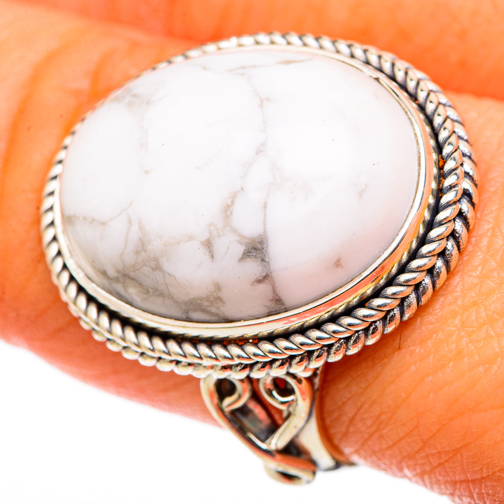 Howlite Rings handcrafted by Anasilvercos - RING101625