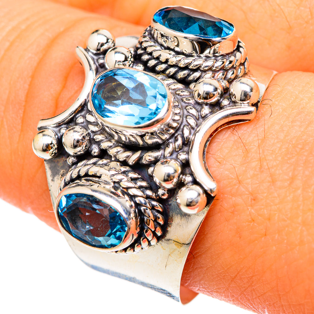 Blue Topaz Rings handcrafted by Anasilvercos - RING101631