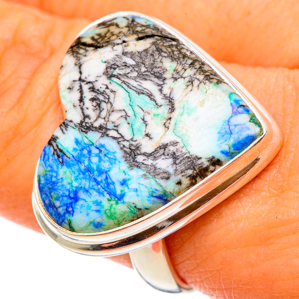 Blue Agate Rings handcrafted by Anasilvercos - RING101653