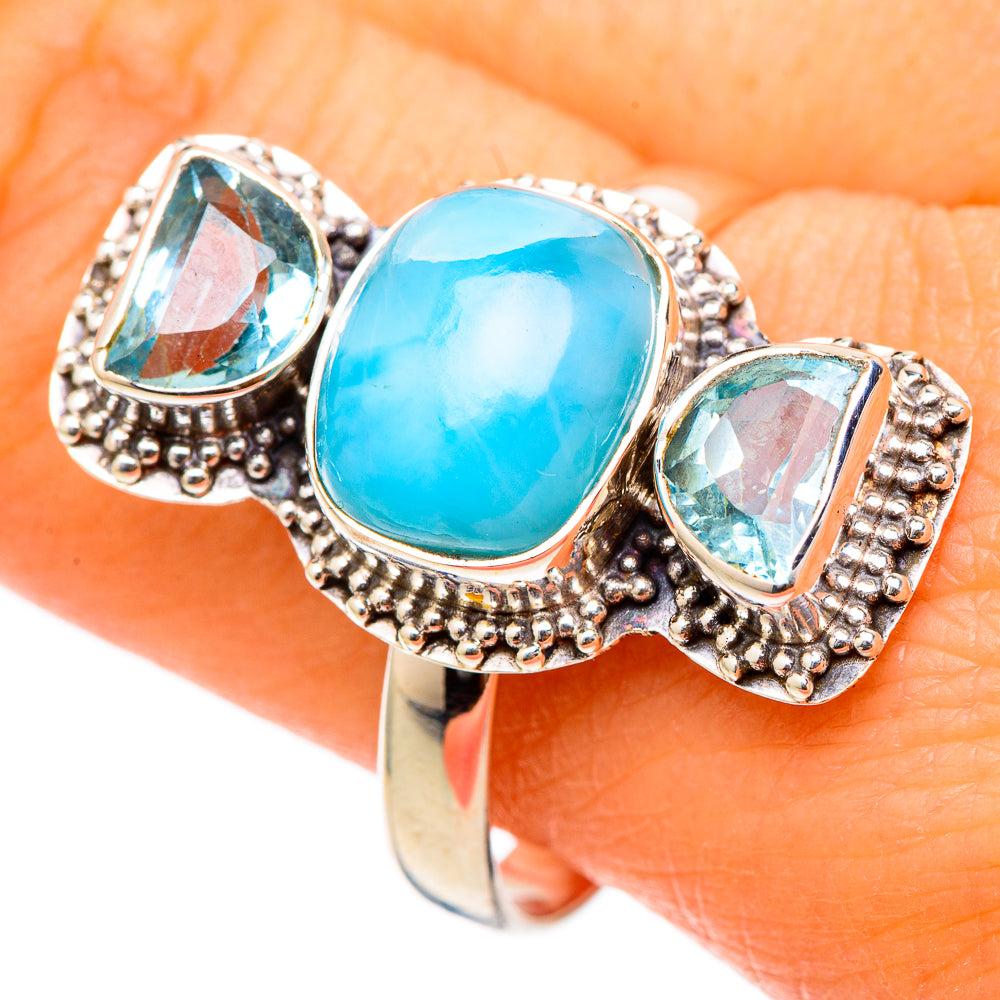 Larimar Rings handcrafted by Anasilvercos - RING101657