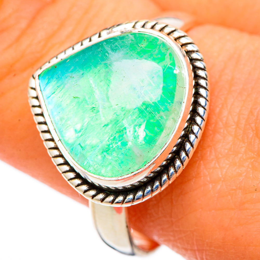 Green Moonstone Rings handcrafted by Anasilvercos - RING101661