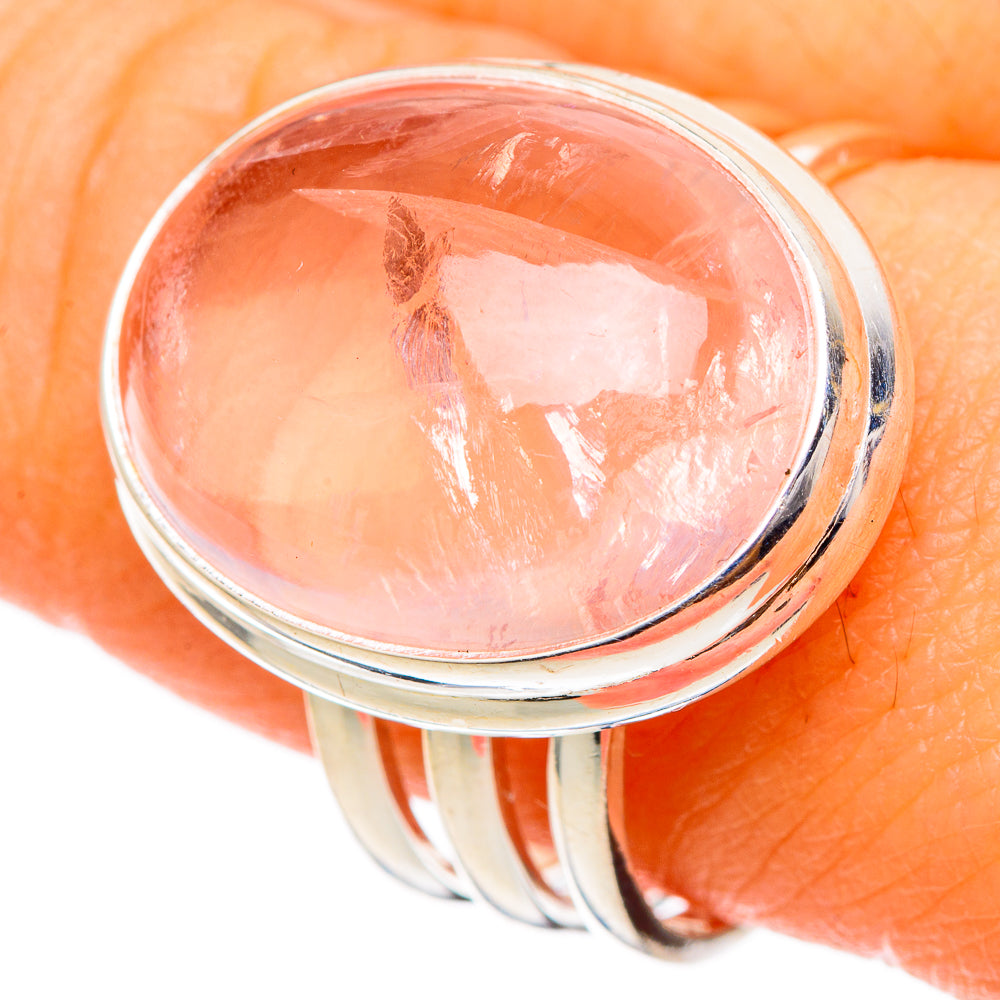 Rose Quartz Rings handcrafted by Anasilvercos - RING101666