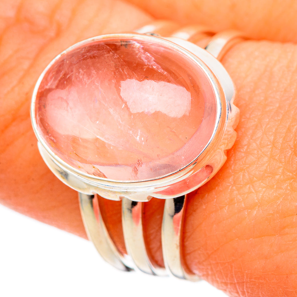 Rose Quartz Rings handcrafted by Anasilvercos - RING101693