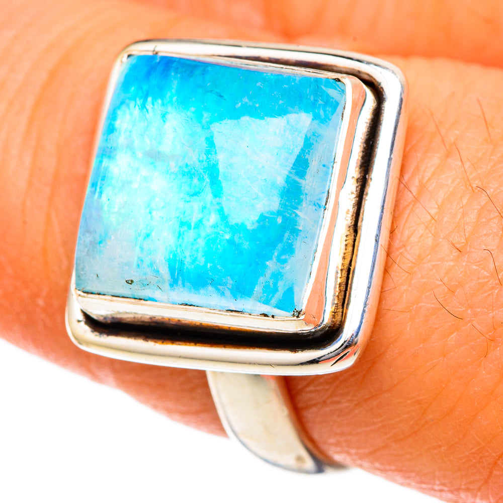 Rainbow Moonstone Rings handcrafted by Anasilvercos - RING101707