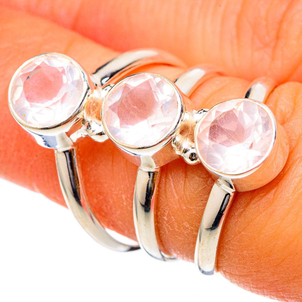 Rose Quartz Rings handcrafted by Anasilvercos - RING101716
